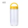 Botella Redonda Recta de 1000ml Boca Ancha Botella de Plástico PET Botella de Plástico para Almacenamiento Transparente Tarro para Té de Flores Tarro para Conservas Venta al por Mayor