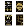 Pegatinas para botellas de fiesta transfronterizas de 30 40 50 60 años Amazon pegatinas creativas negro oro al por mayor