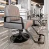 Cadeira de Salão de Cabeleireiro com Pedal, Altura Ajustável, Giratória, para Corte, Permanente e Tintura, Cadeira de Cabeleireiro em Aço Inoxidável