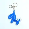 Huayang colgante personalizable de pony de cuero "Hazte Rico Pronto" decoración para llavero DIY accesorio de PU llavero al por mayor