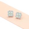 Pendientes de lujo Niche Light con microincrustaciones de circonita verde y trébol de cuatro hojas, chapados en oro, de plata 925, accesorios para mujer