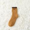 Nuevos Calcetines Gruesos de Coral para Otoño e Invierno Transfronterizos para Mujer con Bordado de Sonrisa, Calcetines para Dormir, Calcetines de Luna, Calcetines de Felpa para Casa