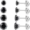Pendientes de Acero de Titanio 316 de Aguja Recta Hebilla de Mariposa de Circonita Aguja Fina de 0.8 mm Cuidado del Oído Clavo para Hueso del Oído Integrado Joyería para Piercings Pendientes