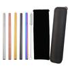 Fabricantes de origem atacado tubo de metal para beber aço inoxidável 304 canudo de bubble tea colorido sucção grossa pode ser logotipo personalizado
