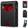 Cartera de metal RFID anti-robo para comercio exterior, billetera de cuero ultra delgada con múltiples ranuras para tarjetas, de forma única, billetera de cuero multifuncional para hombre