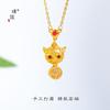 Collar Pixiu de la Suerte con Diamantes de Oro Arena del Mismo Estilo de Pu Zuo Wei Xue Cuentas de Transferencia Nuevo Estilo Chino Estilo Nacional Cadena Clavícula para Mujer
