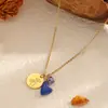 Colgante de Acero Inoxidable con Forma de Corazón Plateado al Vacío Nuevo Europeo y Americano Transfronterizo Cadena para Suéter DIY Diciembre