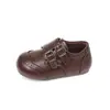 Sapatos para meninas 2026 nova coleção de primavera, sapatos infantis de couro, mocassins masculinos estilo britânico com sola macia, sapatos de bebê estilo Birkenstock de um só cadarço