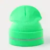 Gorro de Punto Cálido con Borde Enrollado para Otoño e Invierno Transfronterizo, Gorro Frío Reflectante para Ciclismo al Aire Libre, Suéter de Lana Frío