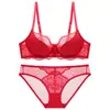Lencería Sexy de Encaje Transfronteriza para Mujer, Sujetador Delgado para Bustos Grandes, Conjunto de Sujetador Transpirable con Aros para Bustos Pequeños, Conjunto de Sujetador Push-Up