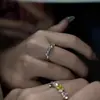 Anel Colorido para Mulheres Ins Nicho Alta Moda Luxo Leve Personalidade Colorida Temperamento Melhor Amiga Anel do Dedo Indicador Estudante Tendência Dedo