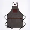 Amazon nuevo delantal de cuero PU engrosado y ampliado para barbero, jardinería, retro, ropa de trabajo de alta gama, logotipo personalizado, venta al por mayor