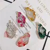 Accesorios para Joyería DIY al por Mayor Concha Colorida Piedra de Imitación Transparente Forma Irregular Colgante de Resina Accesorios para Pendientes Materiales