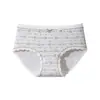 Roupa íntima de algodão puro para meninas com estampa fofa de coelho, cintura média, antibacteriana 10A, entrepernas estendido, respirável, sem costura, de algodão para mulheres