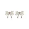 Pendientes de mariposa rosa claro con aguja de plata pura S999 para mujer, nuevos estilos de verano 2026, accesorios para orejas de lujo ligero y de alta gama