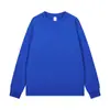 Camiseta de Algodón Grueso con Cuello Redondo, Hilo, Manga Larga, Abertura, Color Sólido, Ajuste Holgado para Hombre y Mujer, Versátil, 230g