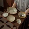 Juego de Cubiertos para una Persona Color Té Cuenco de Cerámica Gruesa Cuenco Cerámico para el Hogar Plato Plato Conjunto Stock al por Mayor Cuenco para Verduras Cuenco para Arroz