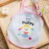 Ropa para Mascotas Ins de Primavera y Verano, Lindo Patito Amarillo Transpirable Chaleco de Verano con Tirantes, Ropa Fresca para Perros