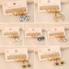 [Ice Meng] 3 pares Aretes de Ojos con Gota de Aceite Aretes de Acero Inoxidable Joyería Transfronteriza Europea y Americana para E547