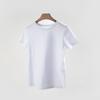 Fabricante 2025 Estilo Coreano para Mujer Sencillo Ajustado Algodón Puro Cuello Redondo Cuello en V Tops Mascarilla Facial para Mujer Camiseta de Manga Corta Blanca