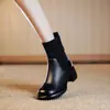 Botas Martin de Cuero Genuino Transfronterizas de Comercio Exterior para Mujer 2024 Otoño/Invierno Nueva Moda Versátiles sin Cordones Botines Elásticos de Tobillo tipo Calceta