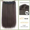 Fábrica de atacado de uma peça de extensão de cabelo de cinco cartões, peruca de cabelo médio e longo, liso, simulação de extensão de cabelo de fio de alta temperatura