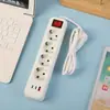 Regleta de Alimentación Rusa Europea New Times con Interruptor, Regleta de Alimentación Estilo Alemán de 4 Tomas con Toma de Corriente Iluminada, Estilo Europeo Coreano