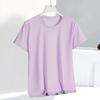 Camiseta deportiva de verano para exteriores de seda de hielo de secado rápido, cuello redondo, elástica, de secado rápido, transpirable, de seda de hielo, para fitness, running, manga corta para mujer