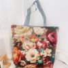 Bolsa de Lona Grande Capacidade para o Verão, Sacola de Compras para Mulheres, Mochila Escolar Universal, Bolsa de Algodão e Linho, Bolsa de Mão, Fashion e Versátil para Entrega