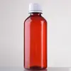 Suministro de fábrica botella graduada de 200 ml, 250 ml, 500 ml, botella de muestra de agua, botella de jarabe oscuro marrón embotellado