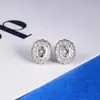 S925 Plata de Ley Popular en Xiaohongshu Bases para Pendientes Forma Ovalada 4*6mm Cuatro Garras Incrustación Accesorios DIY Pendientes
