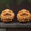 Taihang Ciprés Cuidado de la Salud Pixiu Bola de Cuidado de la Salud 5.0cm Bola Sólida de Madera Pixiu Bola de Tronco de Madera de Ciprés