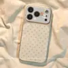 Adecuado para carcasa de teléfono Apple 17 Pro Max iPhone 16, lindo de dibujos animados para mujer, estilo coreano de alta gama, gorro de dormir de lunares, oso