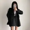 Chic Coreano2026 Moda Otoño Estilo Coreano Estilo Perezoso Simple De Botón Único Holgado Longitud Media Versátil Blazer para Mujer