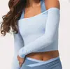 Camiseta de Manga Larga Asimétrica Transfronteriza para Mujer, Nueva Ropa Deportiva Ajustada de Manga Larga para Entrenamiento de Pilates, Tops de Yoga para Mujer