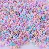 Cuentas de vidrio de colores mezclados al azar, con baño luminoso, cuentas de arroz esmerilado de color sólido, accesorios para pulseras de cuentas DIY
