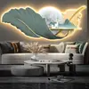 Pintura Decorativa para Entrada Nórdica, Arte de Pared Frente a la Puerta de Entrada, Lámpara de Pared Emisora de Luz LED para Pared de Fondo, Pintura para Pasillo en Estilo Lujo Ligero
