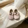Zapatos Mary Jane Dopamina para Niñas Modelo Nuevo 2026 Camelia Bebé Gamuza Zapatos Pequeños de Piel Suela Suave Zapatos de una Sola Capa
