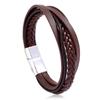 Pulseira de Couro Masculina Tecida Quente da Amazon Moda Europeia e Americana Estilo Quente Pulseira Punk