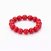 Pulsera de Cinabrio Natural de 10 mm, Cuentas Budistas, Pulsera de Cinabrio para el Año de Nacimiento, Cuentas Redondas de Cinabrio, Anillo Liso, Pulsera de Regalo para Estudiante