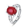 Anillo Retro de Moda Rubí Mujer Retro Calcedonia Apertura Anillo Mujer Ágata Verde Anillo Dedo Medio Dedo Índice Venta al por Mayor