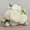 Venta al por Mayor en Stock Decoración para el Hogar Flor Artificial Ramo Pequeño Rosas Arreglo para Boda Rosas Persas de 5 Cabezas