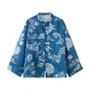 Atacado transfronteiriço de roupas femininas: Nova coleção de 2026 apresentando blusas estampadas, novo estilo chinês com gola mandarim e calças de perna larga