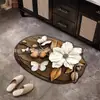 Alfombrilla de baño transfronteriza temu, alfombrilla de suelo de barro de diatomeas absorbente, secado rápido, antideslizante, felpudo, felpudo de flor americana
