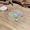 Versión coreana de Dongdaemun 2023 nueva flor de organza de color mágico Anillo para el pelo de perla Accesorios para el pelo de estilo extranjero Joyería de cabeza de bola