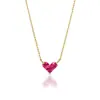 Collar Pequeño de Rubí en Forma de Corazón para Mujer, Lujo Ligero, Diseño de Alta Gama, Moderno y Elegante, Versátil para el Uso Diario, Cadena para Clavícula, Cadena para el Cuello
