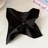 Lenço Quadrado de Cor Sólida com Aparência de Cetim, Elástico de Cabelo no Mesmo Estilo de Zhao Lusi com Textura Sedosa, Acessório de Cabelo, Scrunchie Luxuoso