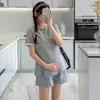 Traje de Maternidad, Nuevo Estilo de Verano, Ropa Exterior Deportiva Casual Adelgazante, Traje de Shorts Suelto Talla Grande