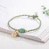 Pulseira Original de Jade Hetian, Pulseira Trançada da Sorte, Pingente de Charme Feliz, Presente Exquisito para Amigos Étnicos ou Namoradas