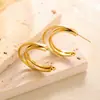 Brincos Geométricos de Três Linhas de Aço Titânio Modernos e Únicos para Mulheres, Brincos Multilinha com Design de Nicho, Estilo Levemente Luxuoso para Atacado